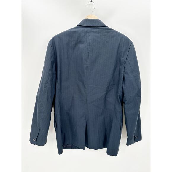 HE Homini Emerito by Mango Navy Blue Notch Lapel Jacket Men's Size Medium M - Picture 2 of 8